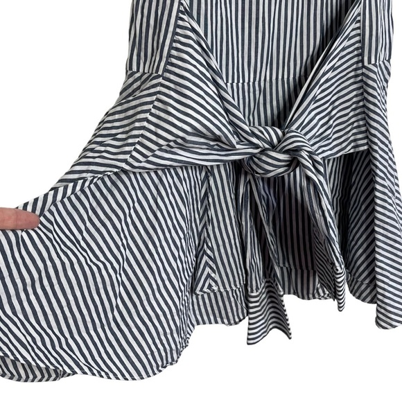 Derek Lam 10 Crosby Size 2 Striped Shirt Tie Waist Mini Dress - Picture 5 of 14